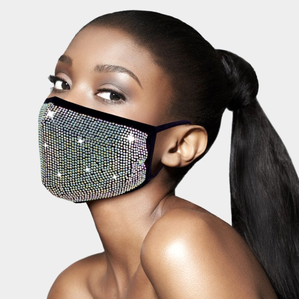 Rhinestone Embellished Fashion Mask